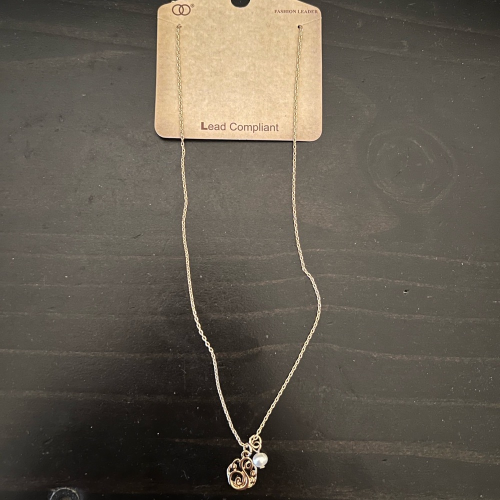 Gold plated dainty S pendant necklace